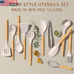 Kitchen Cooking Utensils Set, 33 Pcs Non-Stick Silicone Cooking Kitchen Utensils