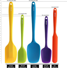 Silicone Spatula Set 5PCS Heat Resistant Baking Cooking Utensils Dishwasher Safe