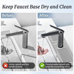 17.7 inch Faucet Mat for Kitchen Sink Splash Guard, 7° Slope Silicone Sink Wa…
