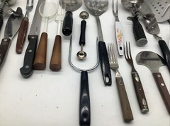 28 Metal + Plastic Wooden Stainless Kitchen Utensils Tools Fork Knife Mashers ++