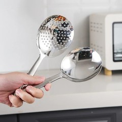 1Pc Big Head Stainless Steel Round Spoon Large Size Dining Spoon Rice Servin