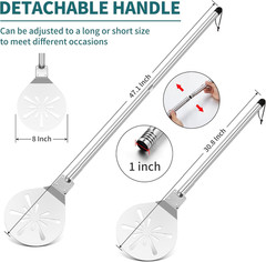 Stainless Steel Pizza Turning Peel 8-Inch, round Pizza Turner Paddle, Perfortae
