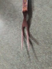 Vintage Ohio China Company Wooden Riveted Serving Meat Fork