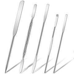 5 Pcs Metal Spatula Set, Stainless Steel Lab Spatula, Double-Ended Micro Spatula