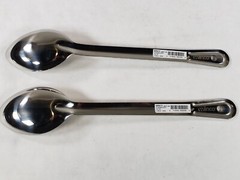 Lot Of 2 Winco BSOT-13H Silver 1.5mm Stainless Steel Solid Basting Spoon 13 In