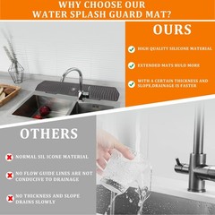 30 Inch Sink Splash Guard Silicone Sink Mat for Kitchen Faucet Bathroom