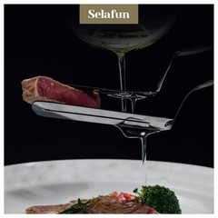 1 PCS 10 Inch Matte Black Kitchen Tong Steak Clamp Double Spatula Clip
