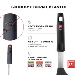 Silicone Spatulas Set Kitchen Turners Nonstick Heat-Resistant Safe 3pc