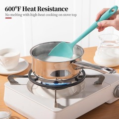 Heat-Resistant Silicone Spoon Spatula Set – Non-Stick, BPA-Free, 600ºF, 3-Piece