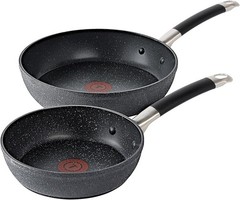 T-fal Stone Force Platinum Non Stick Cookware Set 12 Piece, Oven Black