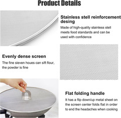 Splatter Screen for Cooking – Stainless Steel Grease Splatter Guard for Frying P