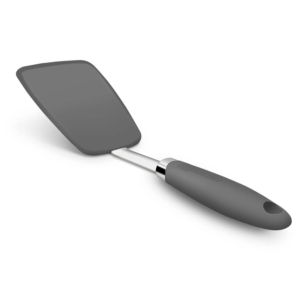 Hygienic Solid Heat-Resistant Flexible Silicone Spatula, Black Turner Non-Stick