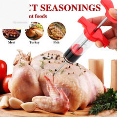 Meat Injector Syringe 1-oz Plastic Marinade Turkey Kit 2 Needles BBQ Grill QPMR