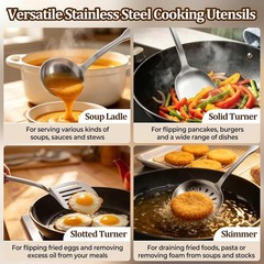 Stainless Steel Cooking Utensils Set, 4 Pieces Kitchen Utensils Set, Heat Res…