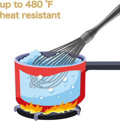 Dishwasher Safe Silicone Whisk, 12-Inch, Non-Scratch, Grey | Waterproof