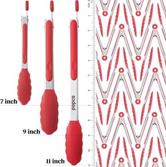 Durable Stainless Steel Tongs Set with Silicone Tips – 3 Sizes for BBQ & Salads