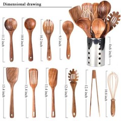 KITCHEN UTENAILS SET WITH HOLDERKITCHEN WOODEN UTENSILS FOR COOKING WOOD UTENSIL