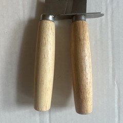 Curved Pizza Knife And Round Pizza Cutter Set Of 2 Stainless Steel Wood Handles