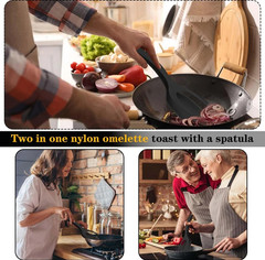 1pcs 2-in-1 Grip & Flip Spatula Tongs – Non-Stick Nylon Egg, Pancake&Fish Turner