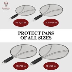 BergKoch Splatter Screen for Frying Pan – 15 Inch Stainless Steel Grease Spla…