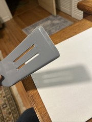 VTG Unbranded Foley-like 2 Slot Nylon Spatula Blue/Gray Slant Edge Angled Prop