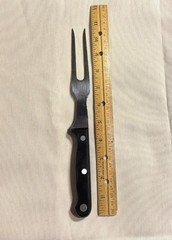 Meat Fork 10.5” Plastic Wood Handle Stainless Steel Japan Contour Handle