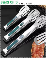 Stainless Steel Steak Clamp Food Bread Meat BBQ Clip Tongs Kitchen Cooking Tool