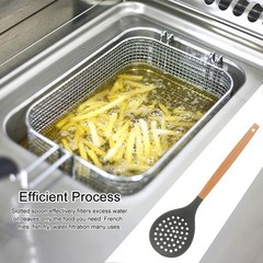 Slotted Spoons Nonstick Skimmer Heat Resistant Frying Strainer Black Unit