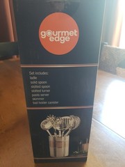 Gourmet Edge 7-Piece Stainless Steel Utensil Set w/ Holder, Dishwasher Safe