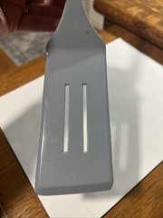 VTG Unbranded Foley-like 2 Slot Nylon Spatula Blue/Gray Slant Edge Angled Prop