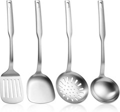 Stainless Steel Cooking Utensils Set, 4 Pieces Kitchen Utensils Set, Heat Res…