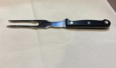 Meat Fork 10.5” Plastic Wood Handle Stainless Steel Japan Contour Handle