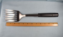 Emeril Lagasse Stainless 6 Tine 12″ Pasta Fork Black Plastic Handle China