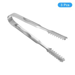 3pcs Serving Tongs 6 Inch Stainless Steel Ice Tongs Tiny Tongs Silver