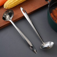 2x Stainless Steel Soup Fat Oil Separator Ladle Skimmer Filter Long Handle Spoon