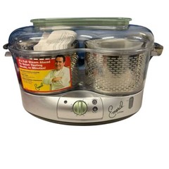 Emerilware Electric Food Steamer with Double Tier Baskets and Recipe Cards