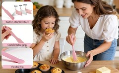 Silicone Spatula Set of 5, Food Grade Rubber Spatulas for Baking, Scraping, High