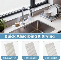 Diatomite Stone Faucet Mat for Kitchen Sink Sink Stone Quick Dry Around Fauce…