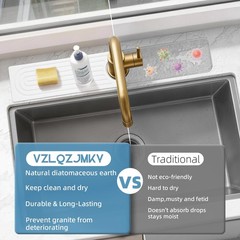 Diatomite Stone Faucet Mat for Kitchen Sink Sink Stone Quick Dry Around Fauce…