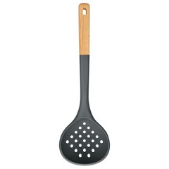 Kitchen Ladle Strainer Large Slotted Spoon Heat Resistant Skimmer Grey Unit