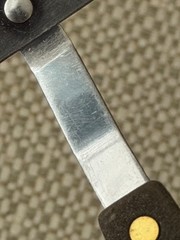 Vintage Unbranded Short Handle Slotted Spatula Turner Flipper Stainless USA 10½”
