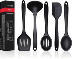 Silicone Kitchen Utensils Set, 5 PCS Heat Resistant Non Stick Cooking Tools, Sil