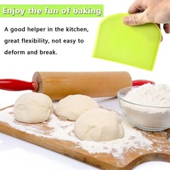 Dough Cutter Dual Sided Flexible Plastic Bowl Scraper for Bread Pizza Pastry