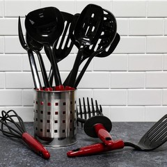 Red Jumbo Nylon Turner 12 Inch Heat Resistant 450F Dishwasher Safe Spatula