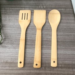 3pcs/set Bamboo Non Stick Frying Pan Spatula Rice Spoon Spatula High Temperature