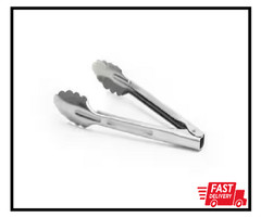 Stainless Steel 9.5 In. Commercial Extra Heavy Utility Tongs