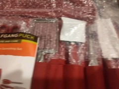 Wolfgang Puck 12-Piece Garnishing Set w/ Roll-Up Case, Gray/Red New Free Ship