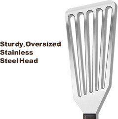 Fish Spatula Stainless Steel Slotted Turner with Sloped Head Design for Flipp…