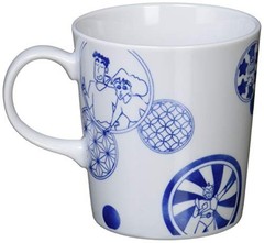 Yamaka Shoten Crayon Shin-chan Blue and White Mug with Round Crest CS22-11from