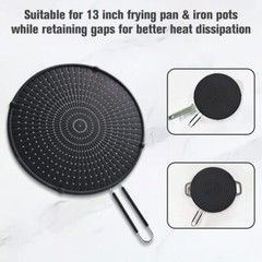 13″ Silicone Splash Guard for Frying Pan Heat Resistant Grease Splatter Screen